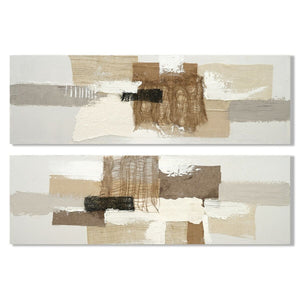 Canvas Home ESPRIT Brown Grey Abstract Urban 150 x 3 x 50 cm (2 Units)-0