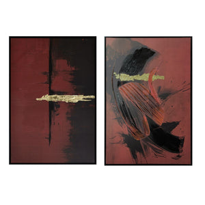 Canvas Home ESPRIT Black Red Modern 83 x 4 x 123 cm (2 Units)-0