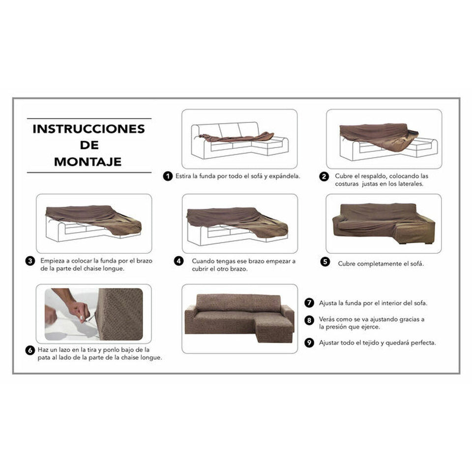 Right short arm chaise longue cover Hosteline OLIMPO Brown 48 x 29 x 14 cm-1