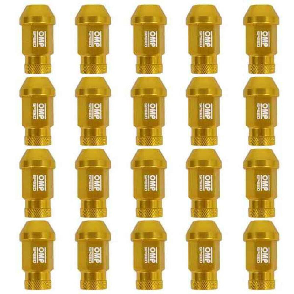 Set Nuts OMP 7075 Gold 40 mm 20 uds M12 x 1,25-2