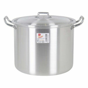 Casserole with Lid 39693 Ø 22 cm Silver 6 L Aluminium 29 x 23 x 20 cm-1