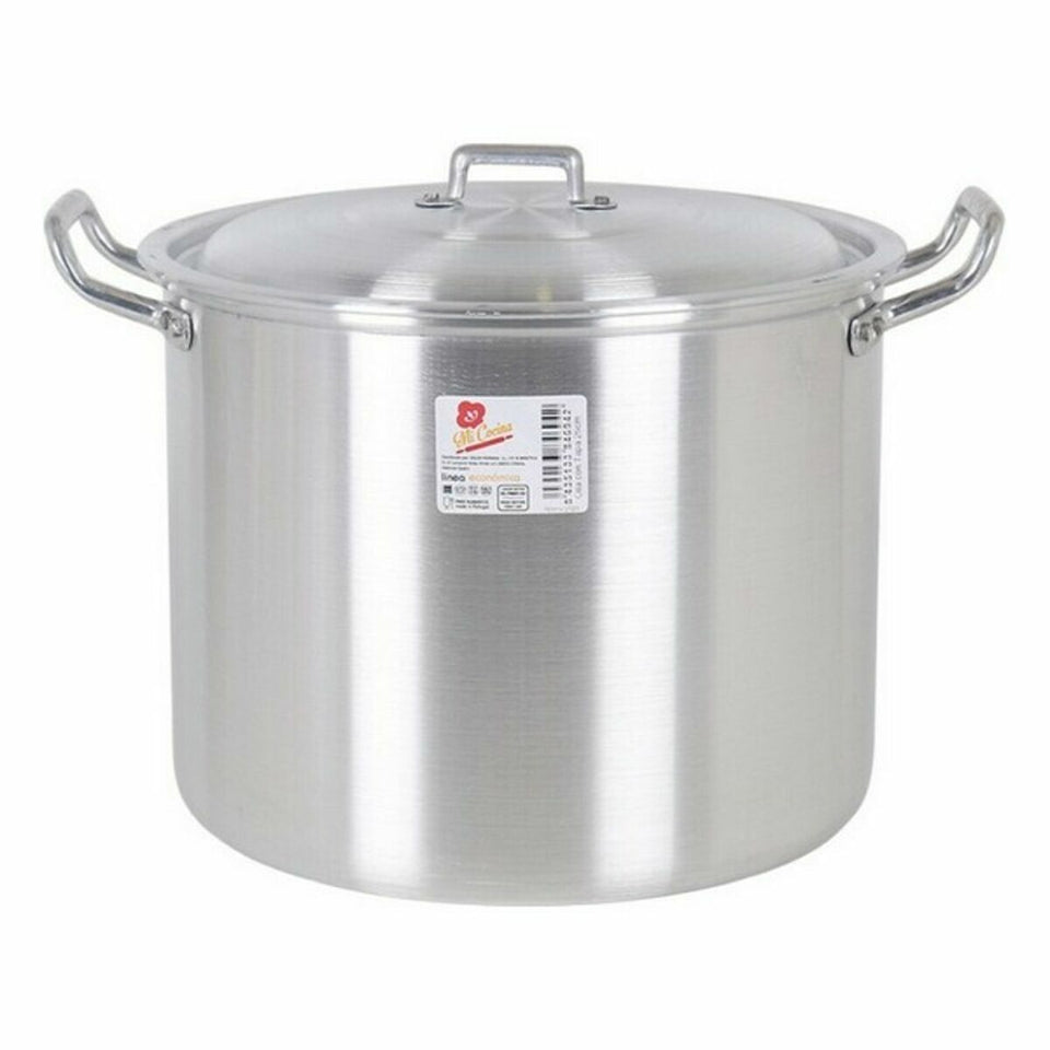 Casserole with Lid 39693 Ø 22 cm Silver 6 L Aluminium 29 x 23 x 20 cm-1