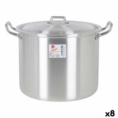 Casserole with Lid 39693 Ø 22 cm Silver 6 L Aluminium 29 x 23 x 20 cm-0