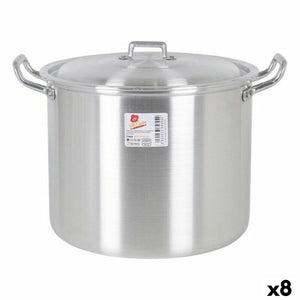 Casserole with Lid 39693 Ø 22 cm Silver 6 L Aluminium 29 x 23 x 20 cm-0