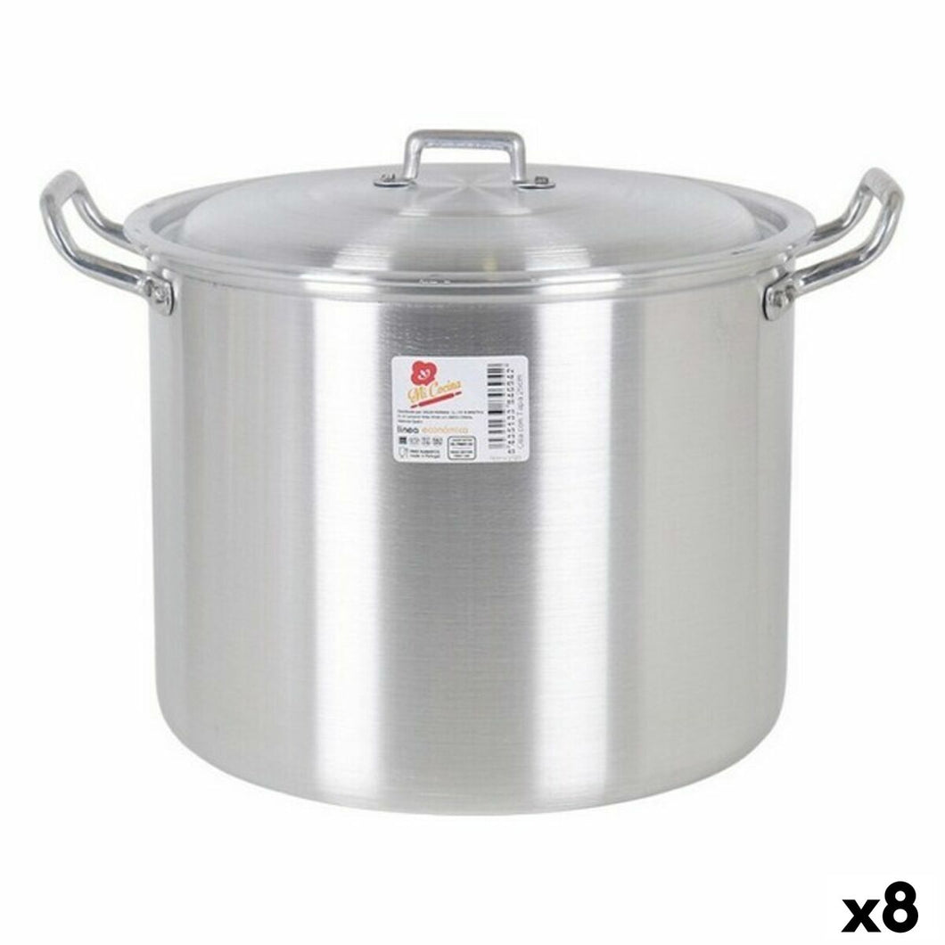 Casserole with Lid 39693 Ø 22 cm Silver 6 L Aluminium 29 x 23 x 20 cm-0