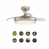 Ceiling Fan CristalRecord Transparent Metal Ø 92 cm-4