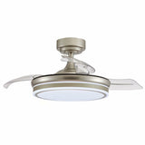 Ceiling Fan CristalRecord Transparent Metal Ø 92 cm-2