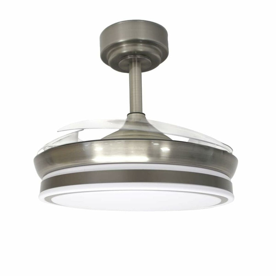 Ceiling Fan CristalRecord Transparent Metal Ø 92 cm-1
