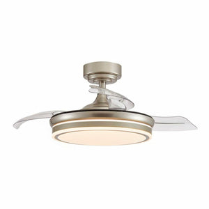 Ceiling Fan CristalRecord Transparent Metal Ø 92 cm-0