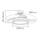 Ceiling Fan CristalRecord Transparent Metal Ø 92 cm-6