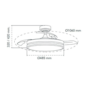Ceiling Fan CristalRecord 72 W Ø 106 cm-1