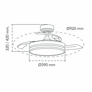 Ceiling Fan CristalRecord 85-065-46-180 Black 45 W Ø 92 cm-2