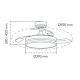 Ceiling Fan CristalRecord 85-065-46-180 Black 45 W Ø 92 cm-2