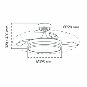 Ceiling Fan CristalRecord 85-065-46-180 Black 45 W Ø 92 cm-1