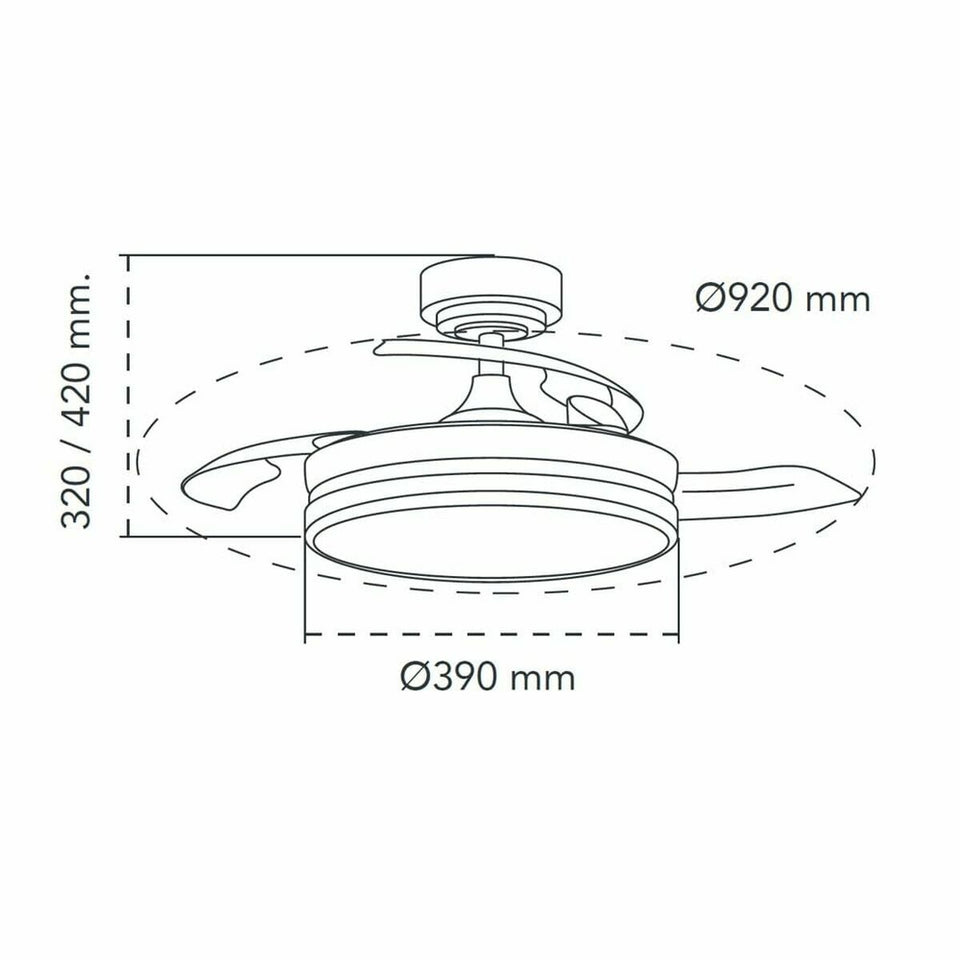 Ceiling Fan CristalRecord 85-065-46-180 Black 45 W Ø 92 cm-1