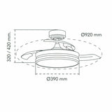 Ceiling Fan CristalRecord 85-065-46-180 Black 45 W Ø 92 cm-1