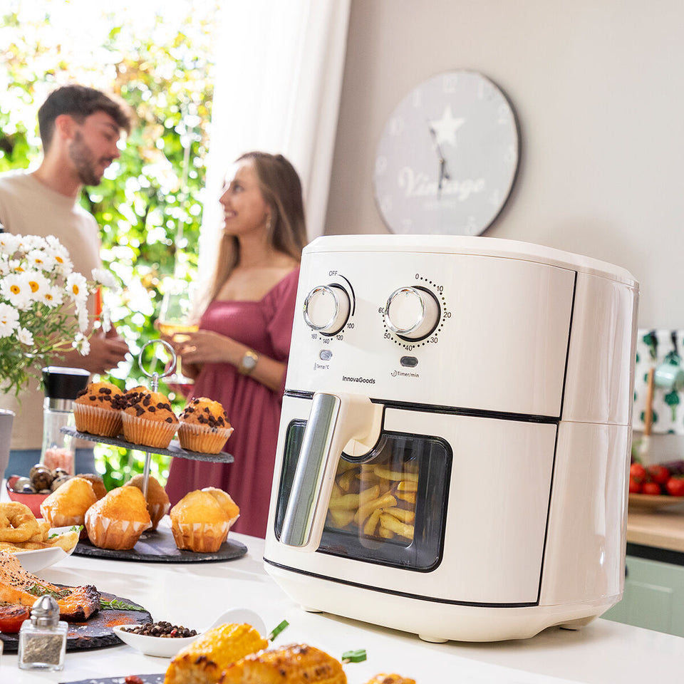 Air Fryer InnovaGoods Vynner Pro 6500 Cream 1700 W 6,5 L Stainless steel-15