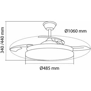 Ceiling Fan CristalRecord White 72 W (3000 K) (4000 K)-2