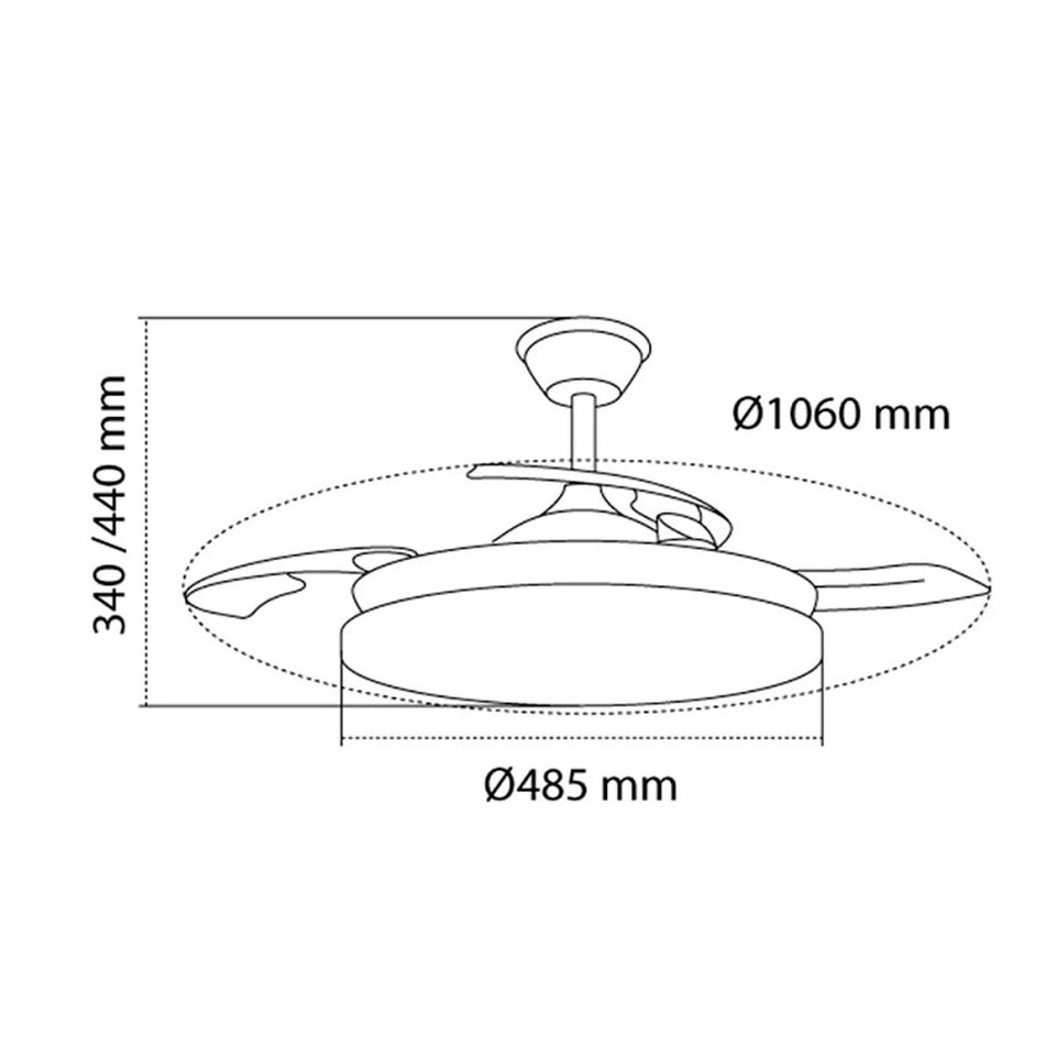 Ceiling Fan CristalRecord White 72 W (3000 K) (4000 K)-4