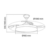 Ceiling Fan CristalRecord White 72 W (3000 K) (4000 K)-4