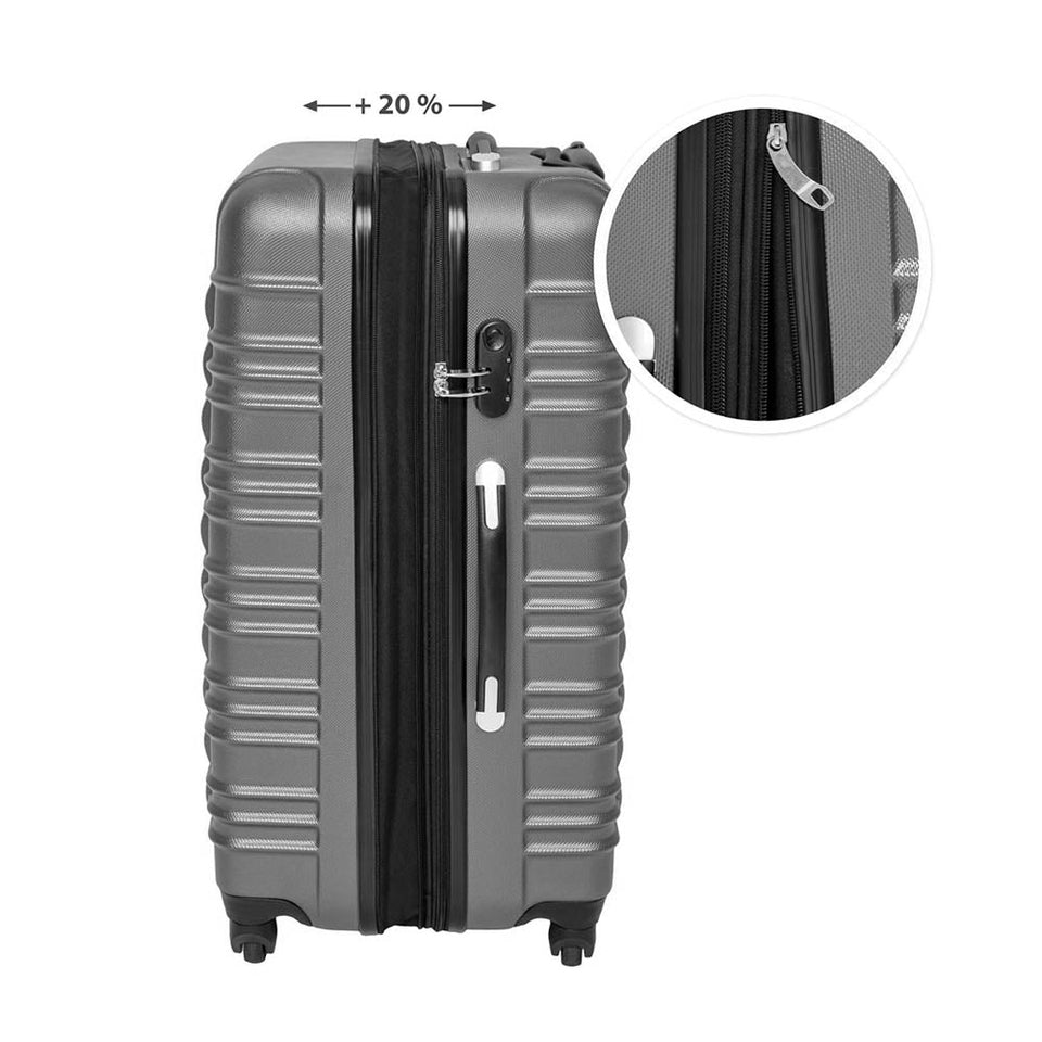 4 db-os merev falú bőrönd szett, 4 színben-szürke-1