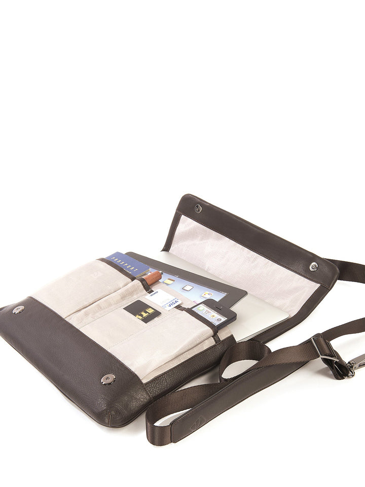 Borsa a tracolla unisex In Vera pelle Made in Italy 34x23,5x4,5 cm-2