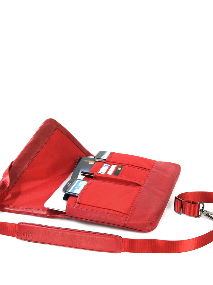 Borsa a tracolla unisex In Vera pelle Made in Italy 23,5x34x4,5 cm-2