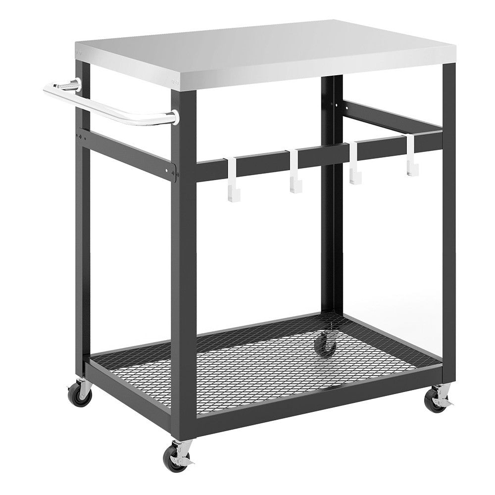 2 szintes rozsdamentes acél grillkocsi-0