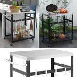 2 szintes rozsdamentes acél grillkocsi-4