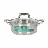 Casserole with glass lid Quttin Caesar Steel ø 20 x 8 cm (6 Units)-1