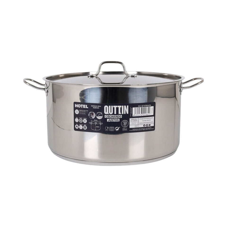 Casserole with lid Quttin ø 34 x 18 cm (2 Units)-2