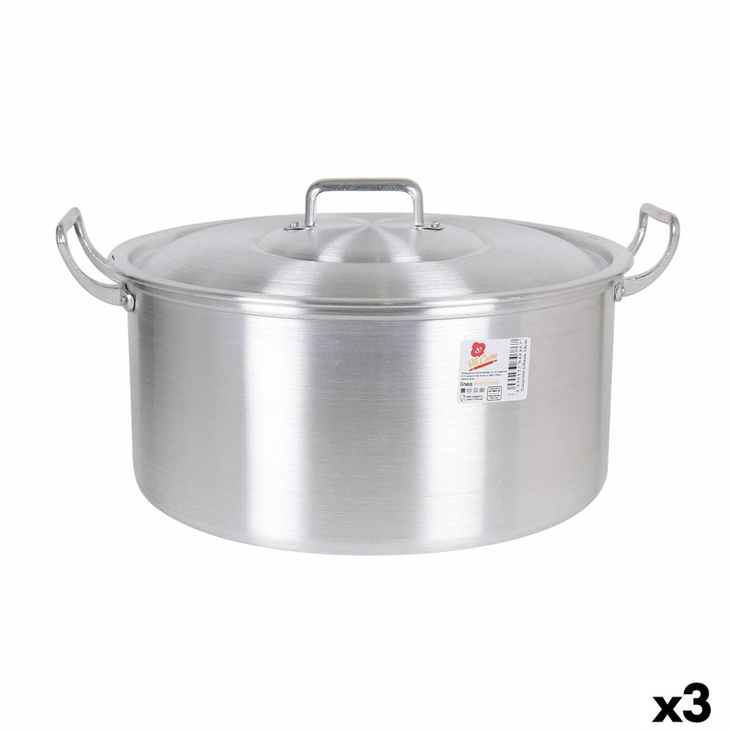 Casserole with lid Aluminium 43 x 36 x 16 cm (3 Units)-0