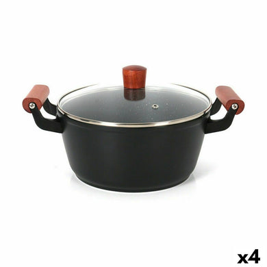 Casserole with glass lid Quttin Doha 30 x 20 x 11 cm (4 Units)-0