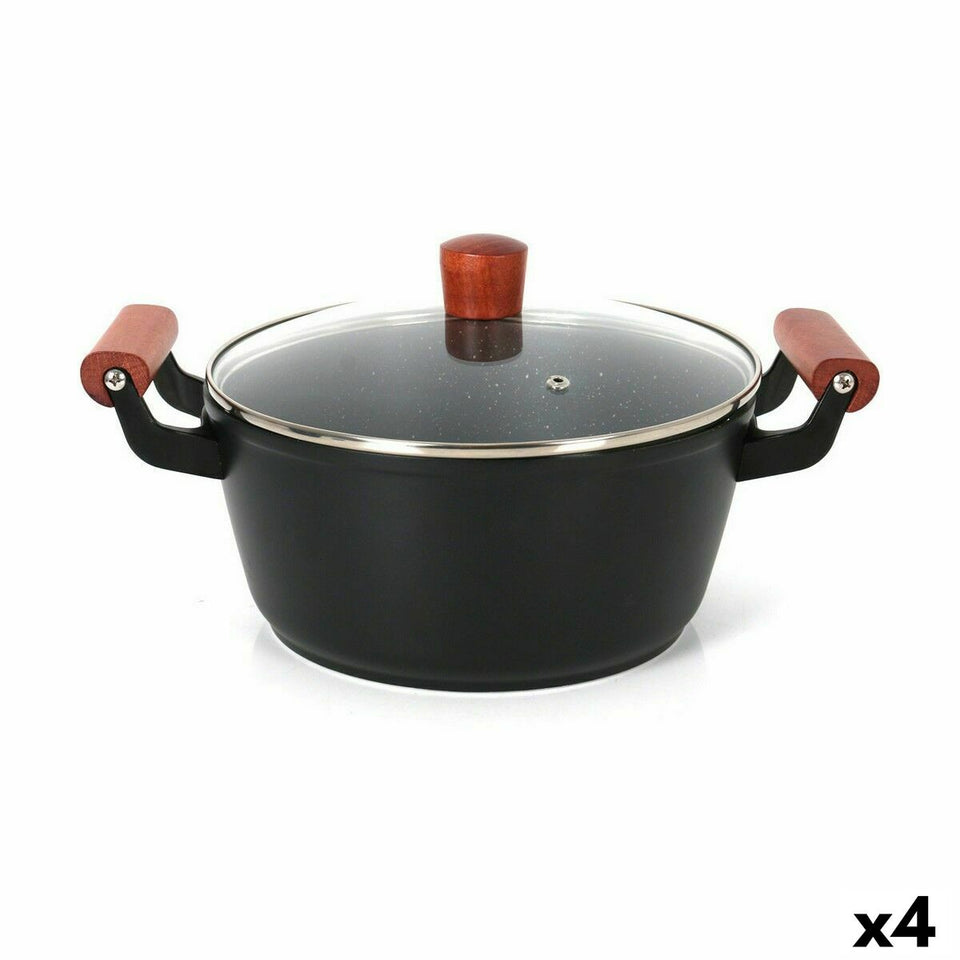 Casserole with glass lid Quttin Doha 30 x 20 x 11 cm (4 Units)-0