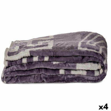 Blanket Gift Decor Grey 220 x 240 x 0,5 cm (4 Units)-0