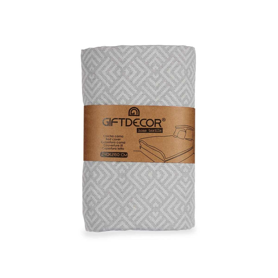 Bedspread (quilt) Gift Decor Grey 240 x 260 cm Geometric (4 Units)-2