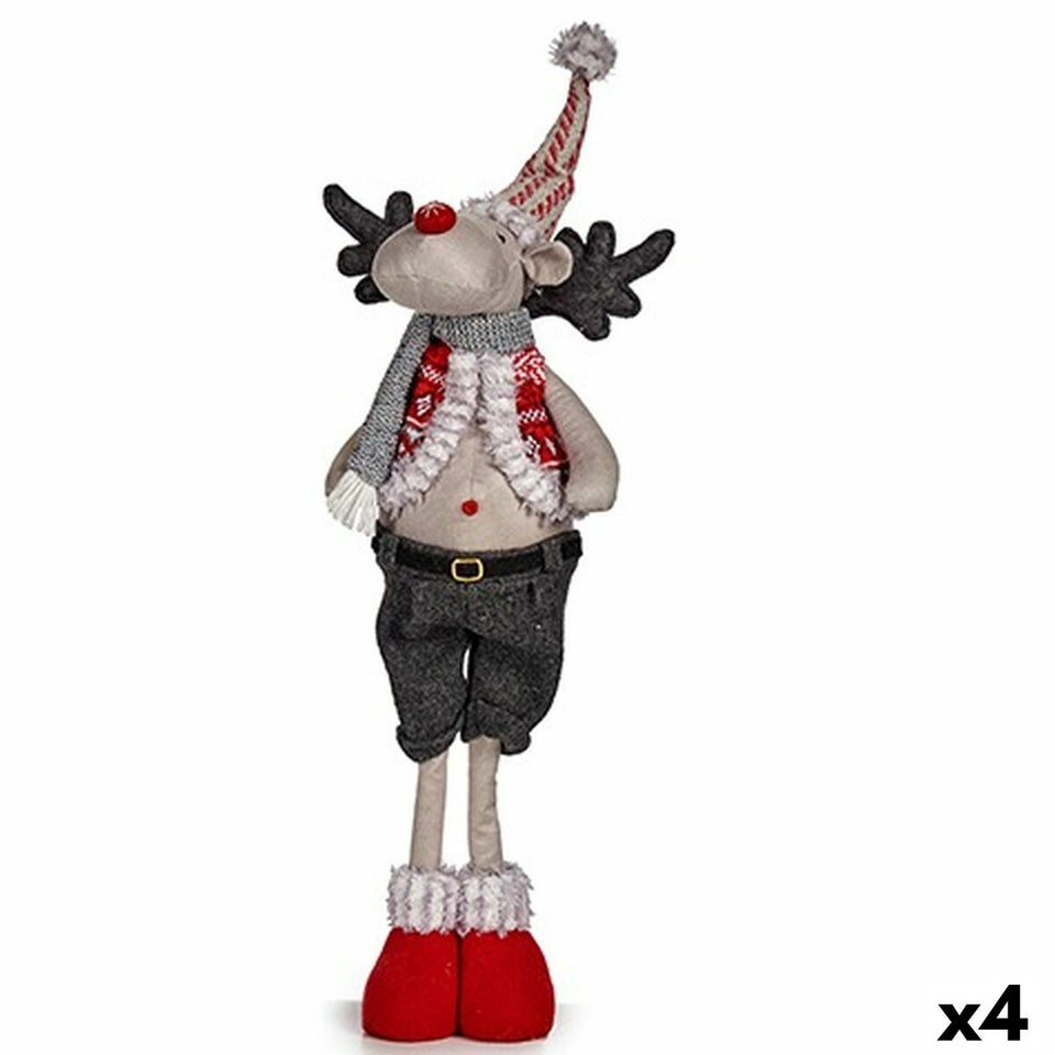 Christmas Reindeer Krist+ FG09-PX21383A Red Grey Christmas Reindeer 13 x 65 x 18 cm (4 Units)-0