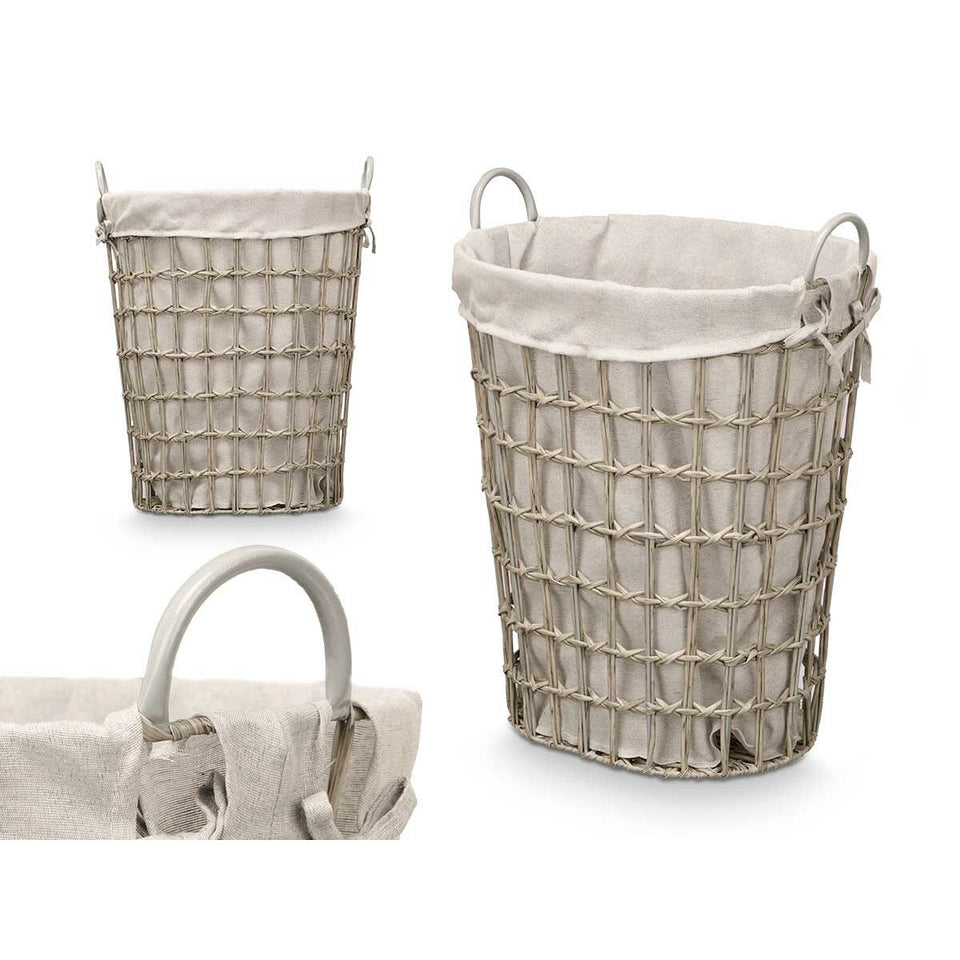Basket Kipit Grey Polyester Cloth polypropylene Iron Plastic 50 % cotton (6 Units)-3
