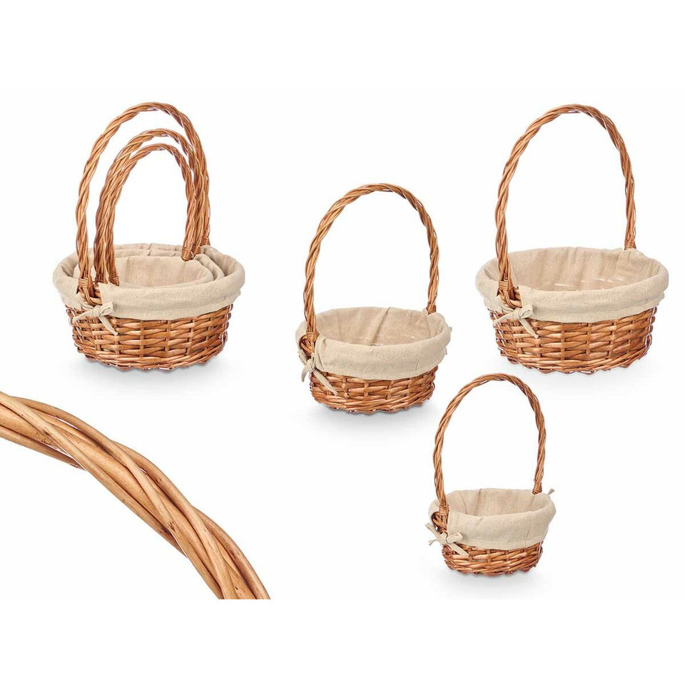 Basket set Kipit Natural Polyester Cotton wicker 3 Pieces (8 Units)-3