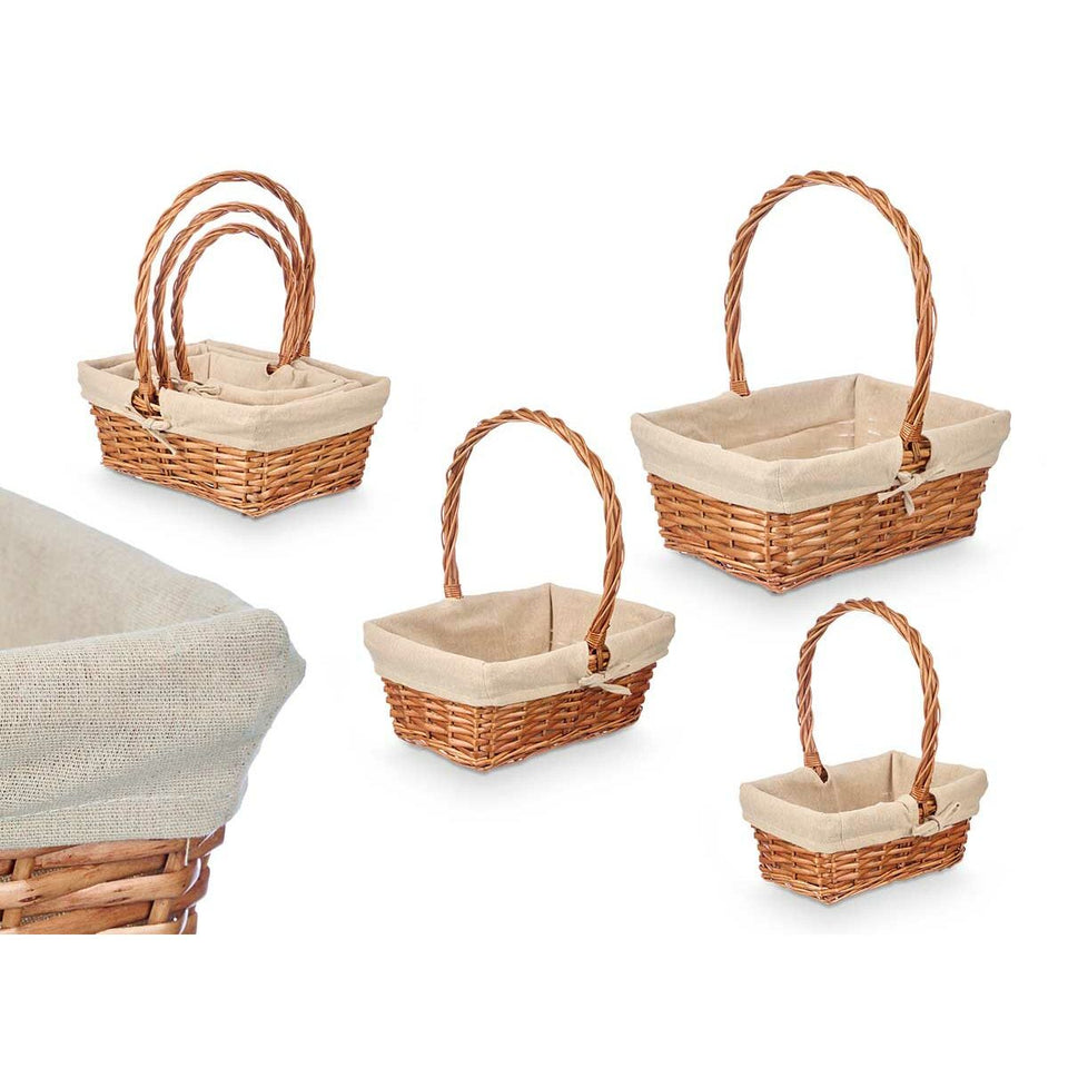 Basket set Kipit Natural Polyester Cotton wicker 3 Pieces (8 Units)-3
