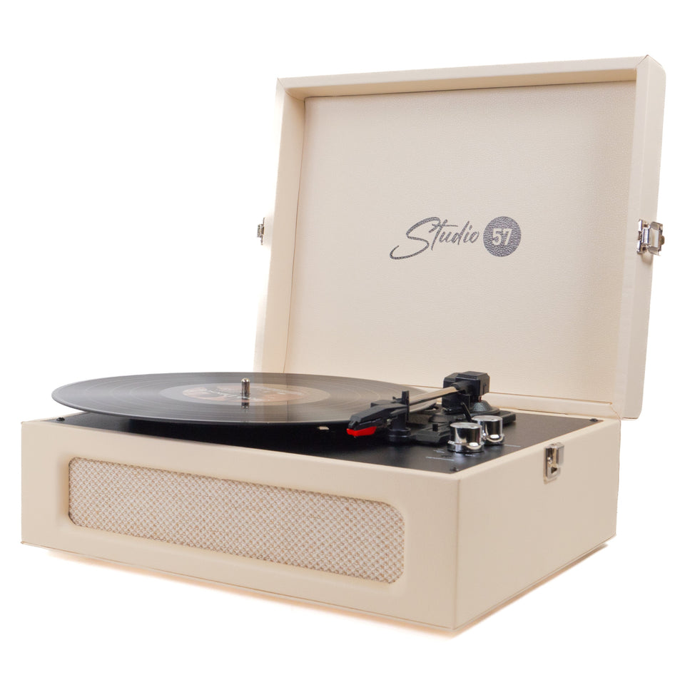 Studio 57 Groovy Turntable (White)-1