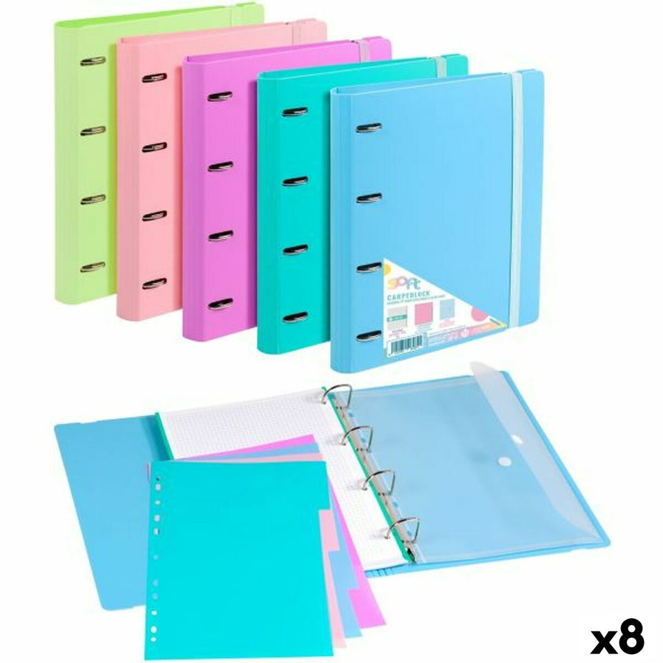 Ring binder Carchivo Multicolour A4 (8 Units)-0