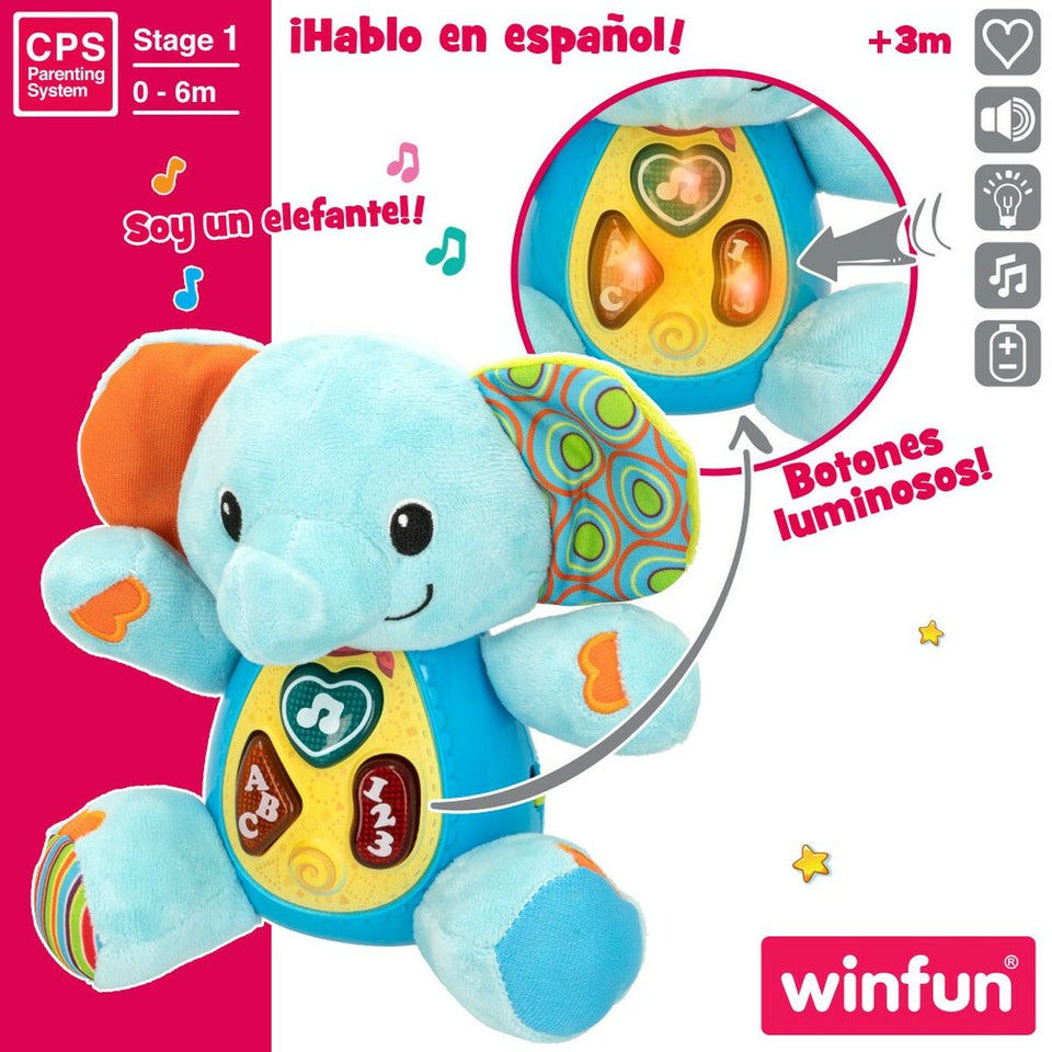 Soft toy with sounds Winfun Elephant 17 x 17,5 x 10 cm (6 Units)-5