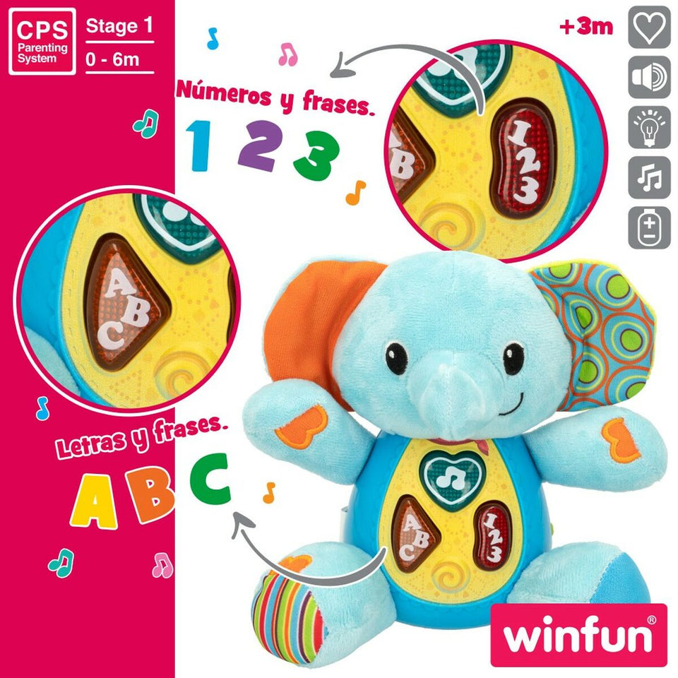 Soft toy with sounds Winfun Elephant 17 x 17,5 x 10 cm (6 Units)-3