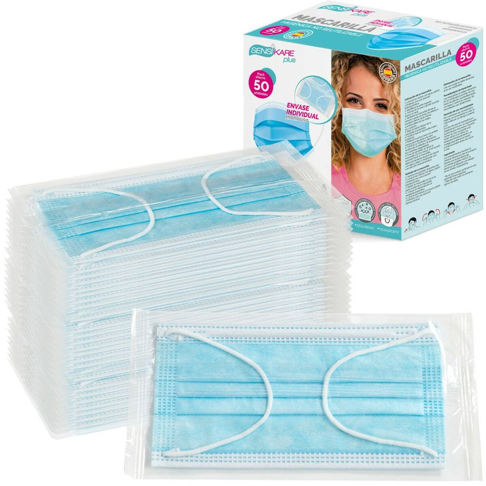 Box of hygienic masks SensiKare 50 Pieces (12 Units)-7