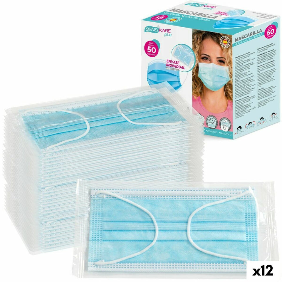 Box of hygienic masks SensiKare 50 Pieces (12 Units)-8