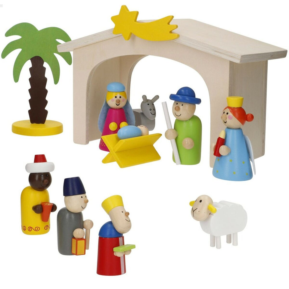 Christmas nativity set Woomax Wood plywood 23 x 16 x 11 cm (4 Units)-12
