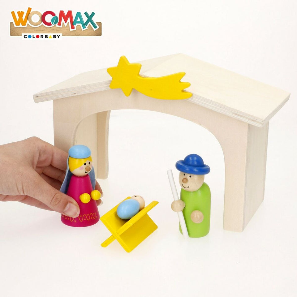 Christmas nativity set Woomax Wood plywood 23 x 16 x 11 cm (4 Units)-11