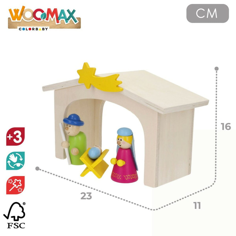 Christmas nativity set Woomax Wood plywood 23 x 16 x 11 cm (4 Units)-9