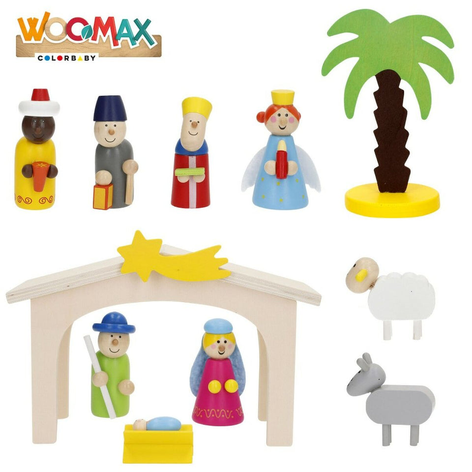 Christmas nativity set Woomax Wood plywood 23 x 16 x 11 cm (4 Units)-8
